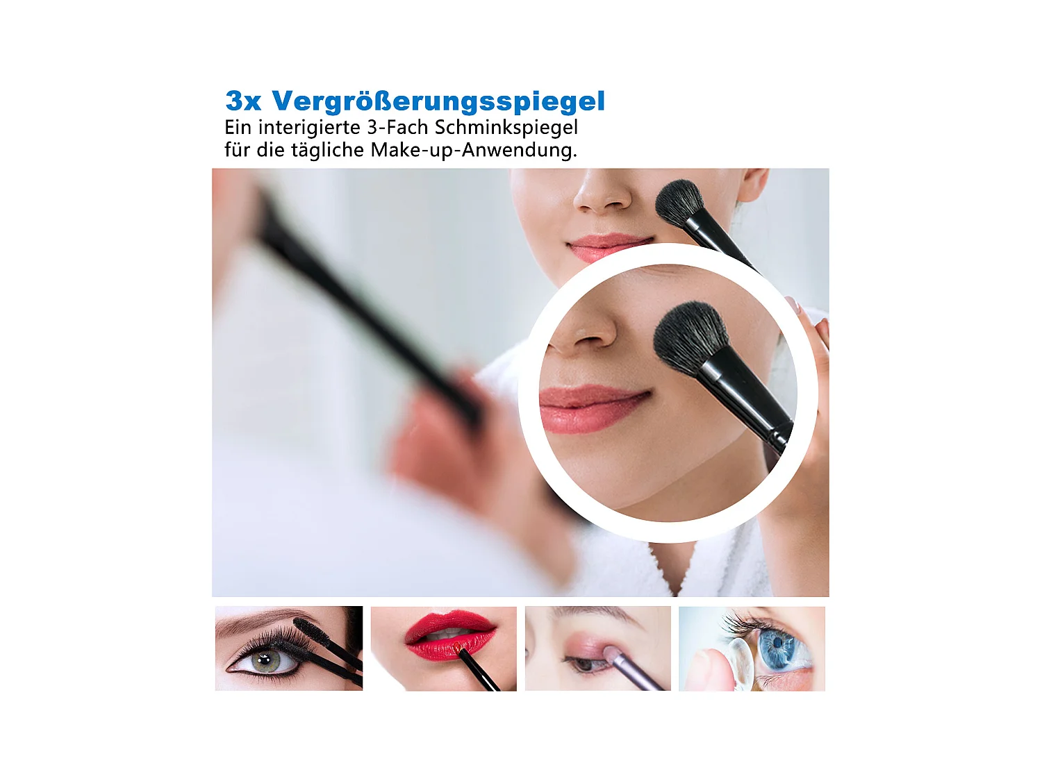 AICA LED Wandspiegel mit Steckdose 120x70cm Bluetooth Kosmetikspiegel Beschlagfrei 3 Lichtfarbe+Dimmbar