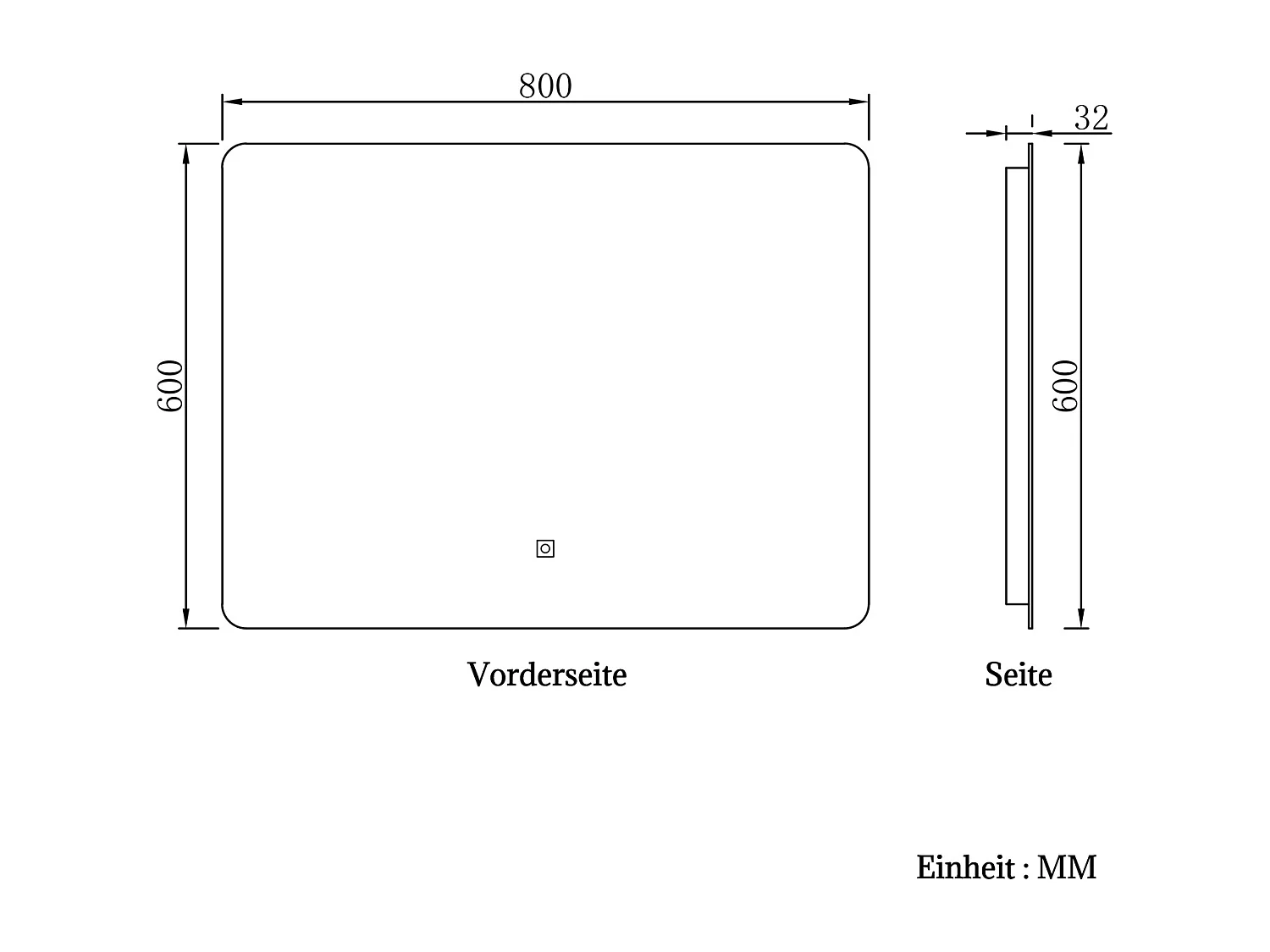 AICA LED Badspiegel 80x60cm Wand/Touchschalter Anti-Beschlag 3 Lichfarbe+Dimmbar Memory-Funktion
