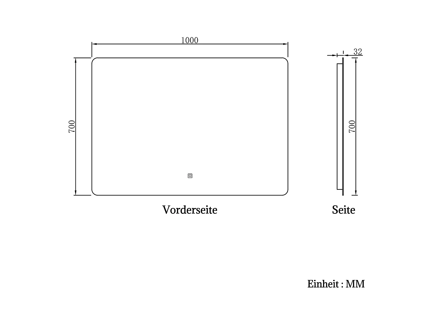 AICA LED Badspiegel 100x70cm Wand/Touchschalter Anti-Beschlag 3 Lichfarbe+Dimmbar Memory-Funktion