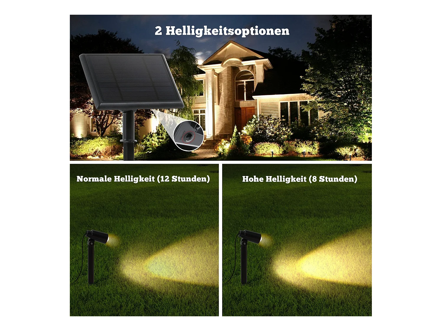 8er Set NETTLIFE LED Gartenstrahler mit Erdspieß IP65 Outdoor 3000K für Gehwegbäume