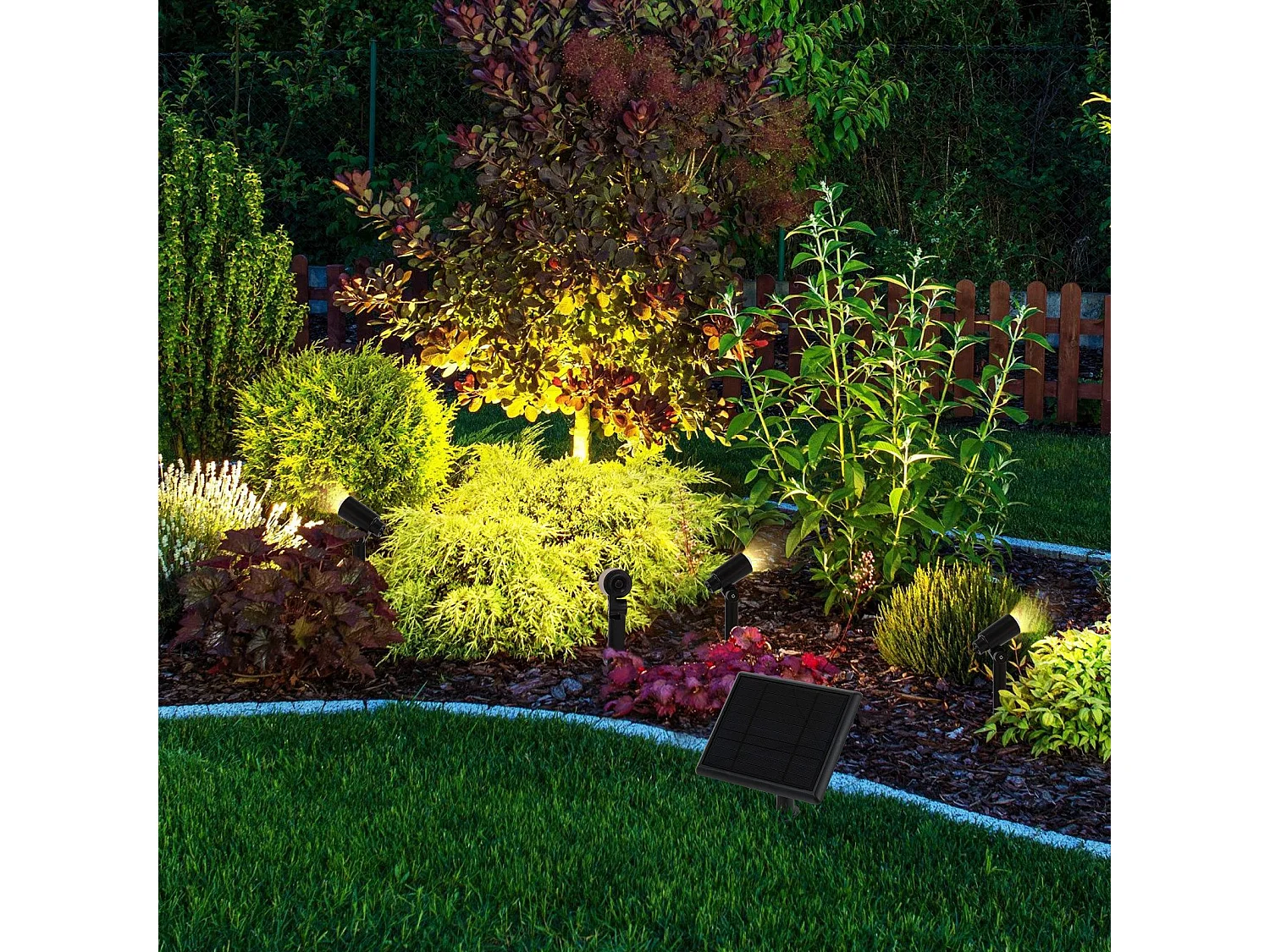 Lot de 8 spots de jardin LED NETTLIFE avec piquet de terre IP65 extérieur 3000K pour arbres de trottoir