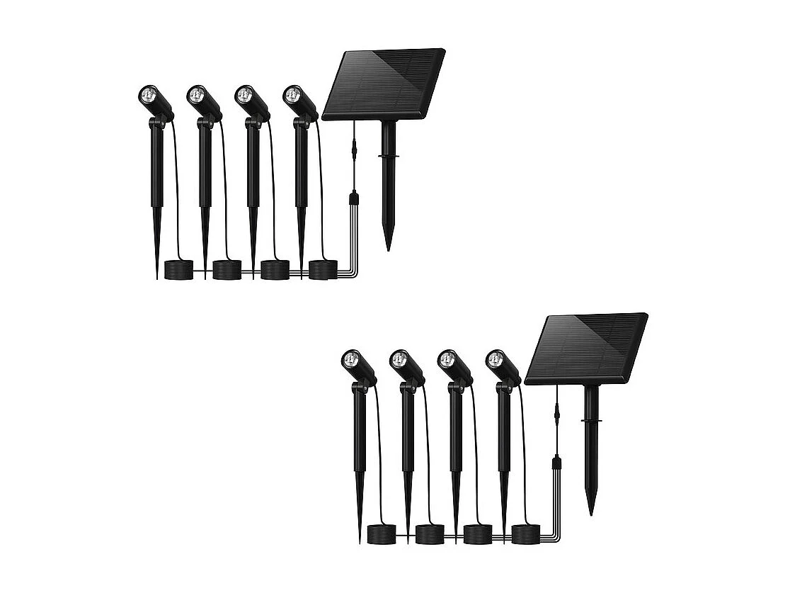 Lot de 8 spots de jardin LED NETTLIFE avec piquet de terre IP65 extérieur 3000K pour arbres de trottoir