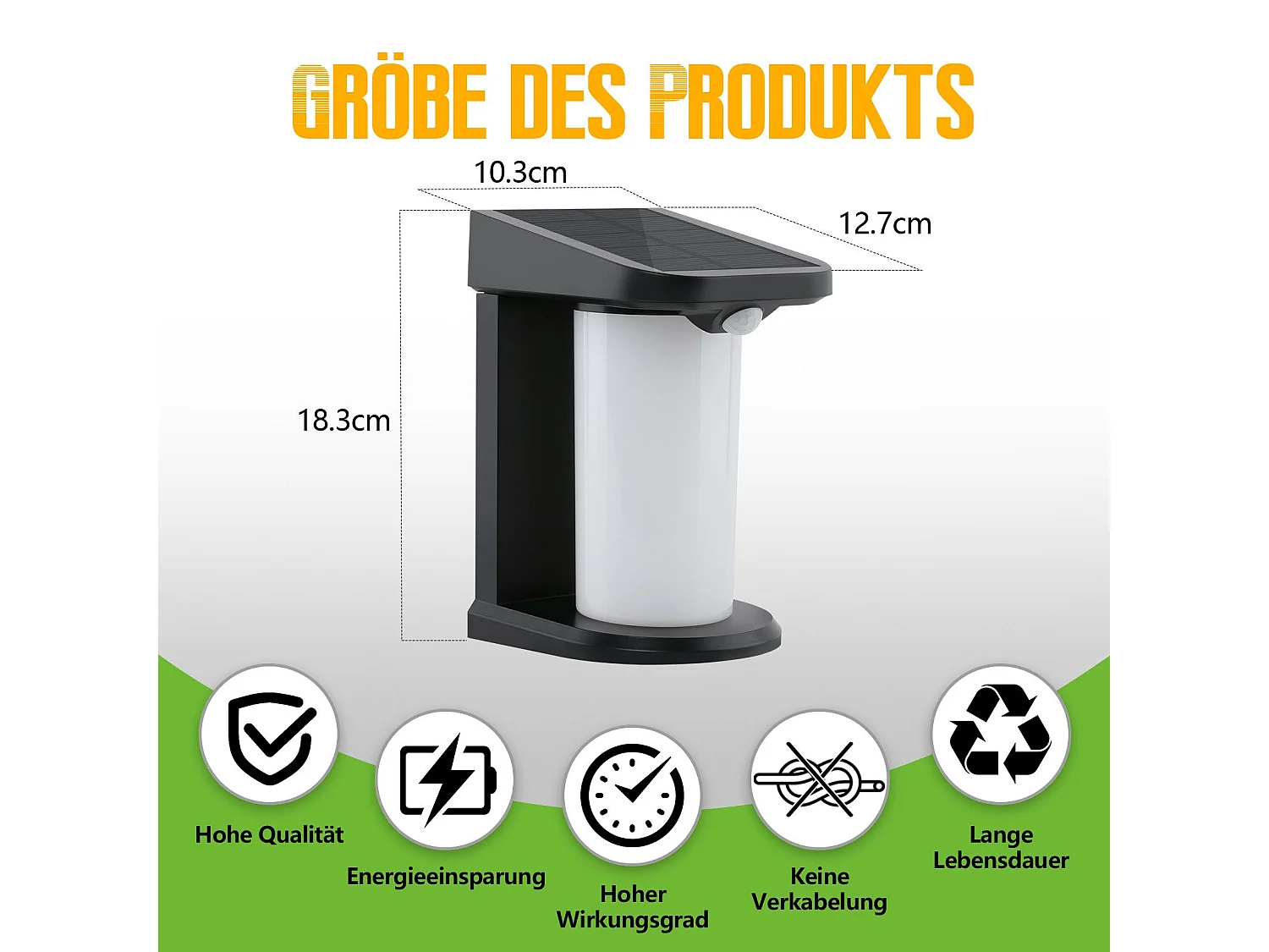 Lampes solaires d'extérieur NETTLIFE avec détecteur de mouvement Applique murale solaire d'extérieur 2 modes blanc chaud 3 000 K