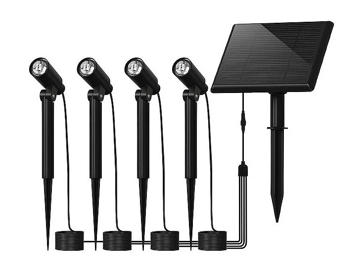 Focos LED de jardín NETTLIFE con estaca, juego de 4 lámparas de jardín IP65 exterior 3000K para árboles de acera