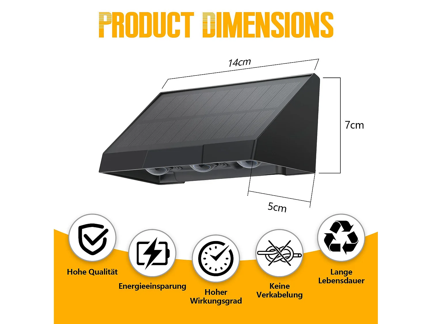 NETTLIFE Buitenzonnelampen - Buitenzonnewandlamp, 3000K LED Buitenwandlampen, Warm Wit, 2 Standen