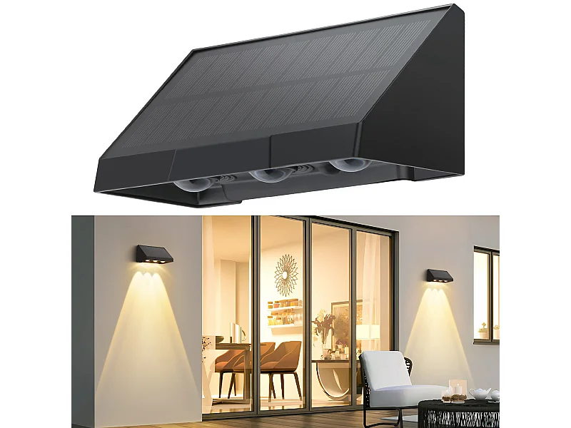 NETTLIFE Buitenzonnelampen - Buitenzonnewandlamp, 3000K LED Buitenwandlampen, Warm Wit, 2 Standen