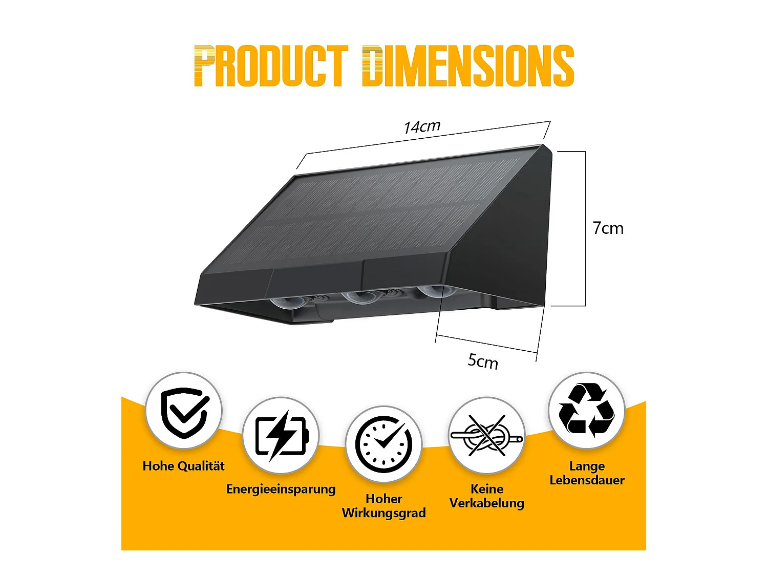 NETTLIFE Solarleuchten für den Garten im Freien – 4 LED-Solar-Wandleuchten, 2 Modi, 3000 K, Warmweiß