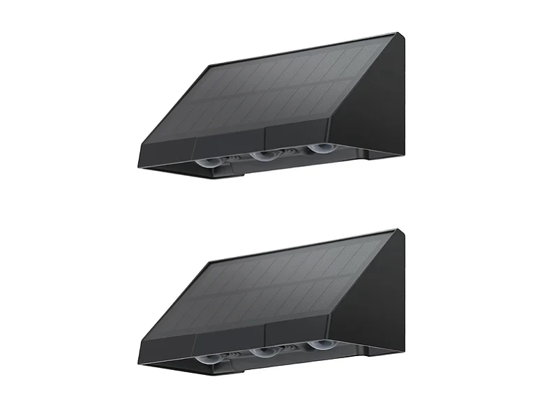 Lampes solaires d'extérieur NETTLIFE - 2 appliques murales solaires d'extérieur à LED, blanc chaud 3 000 K