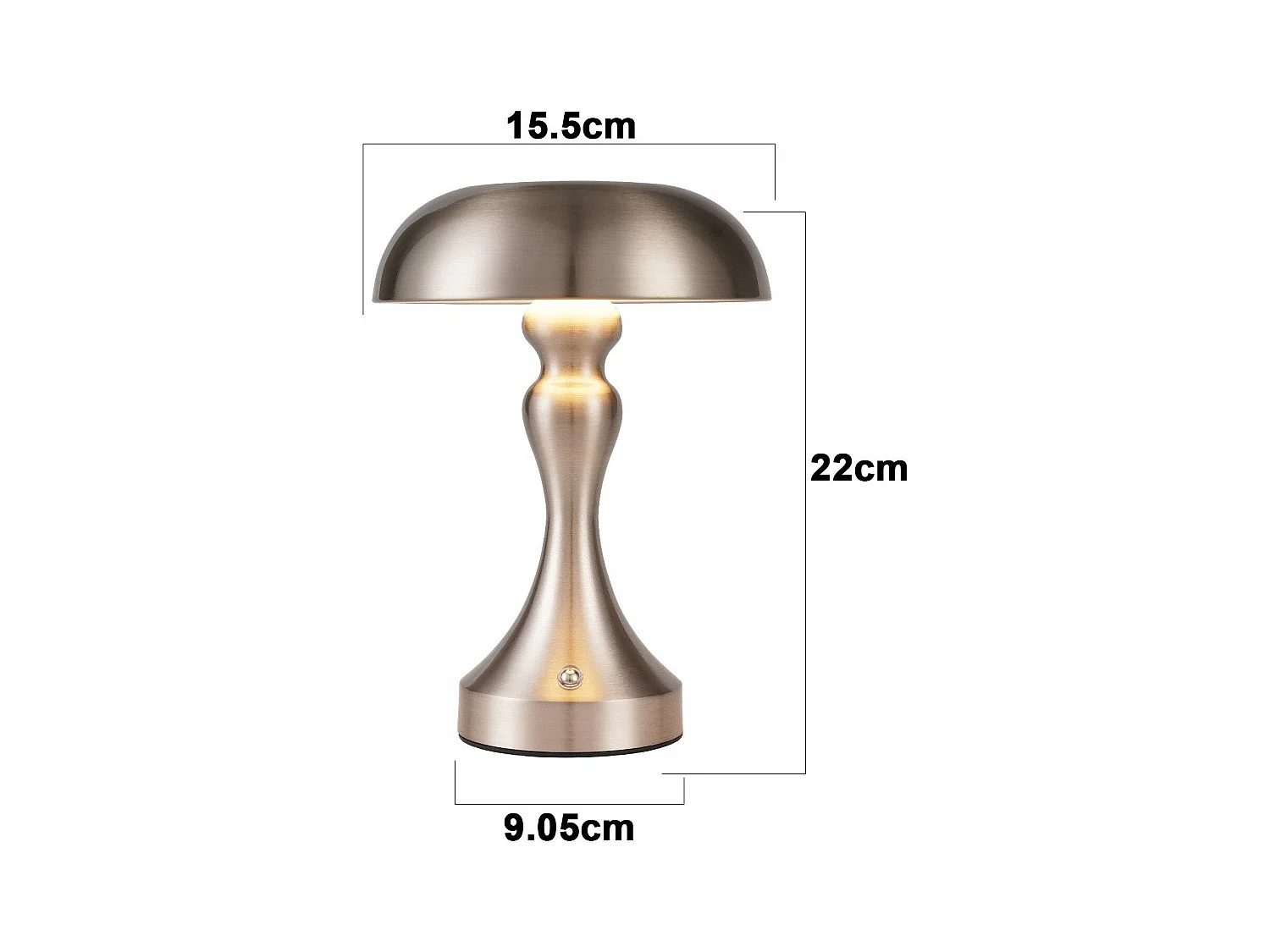 NETTLIFE LED-bedlamp met touchbediening, dimbaar, draadloos, oplaadbaar, vintage stijl