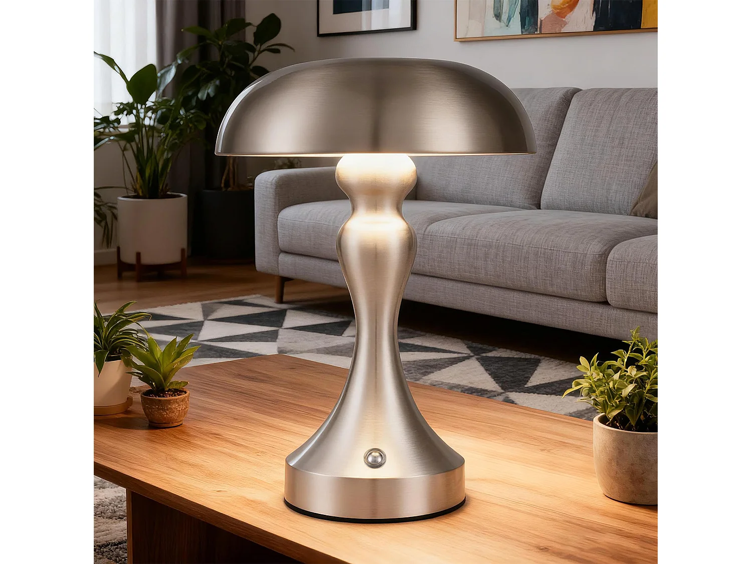 Lampe de chevet LED NETTLIFE tactile, intensité variable, sans fil, rechargeable par USB, style vintage