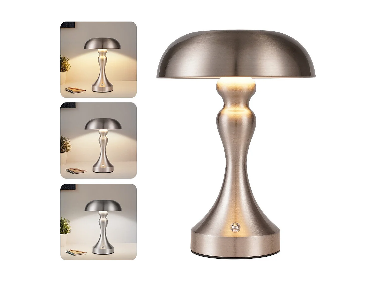 Lampe de chevet LED NETTLIFE tactile, intensité variable, sans fil, rechargeable par USB, style vintage