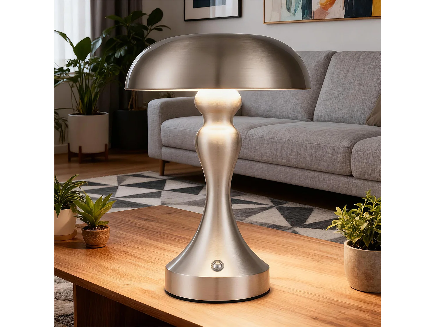 Lampe de chevet LED NETTLIFE tactile, intensité variable, sans fil, rechargeable par USB, style vintage