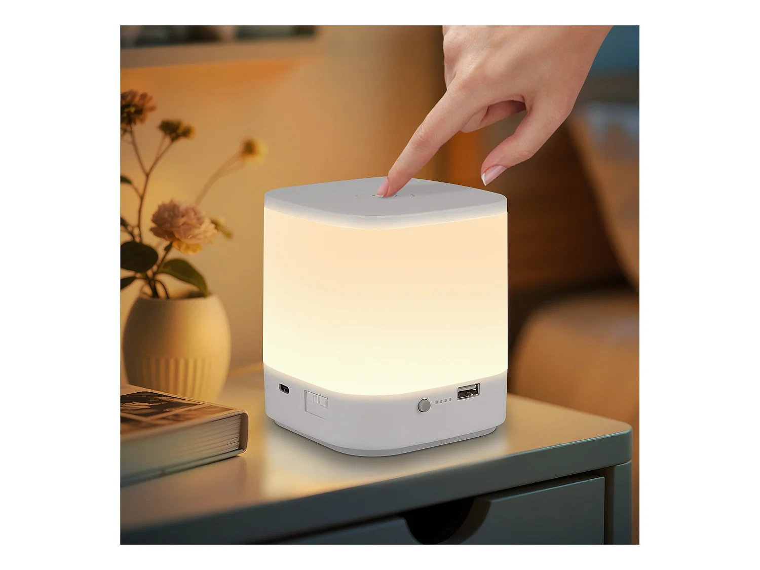 Lot de  lampes de table LED NETTLIFE avec batterie rechargeable de 1800 mAh, variateur tactile 3000-6500 K USB avec 3 températures de couleur