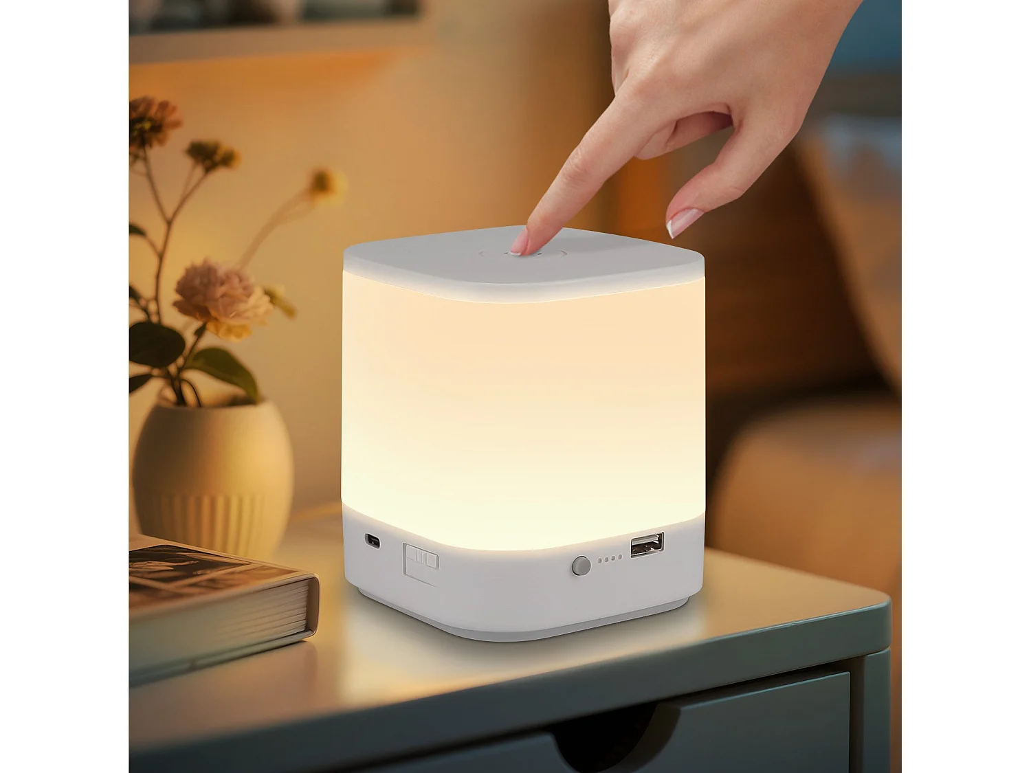 NETTLIFE lamp stołowych LED z akumulatorem 1800 mAh, ściemniaczem dotykowym USB 3000–6500 K z 3 temperaturami barwowymi