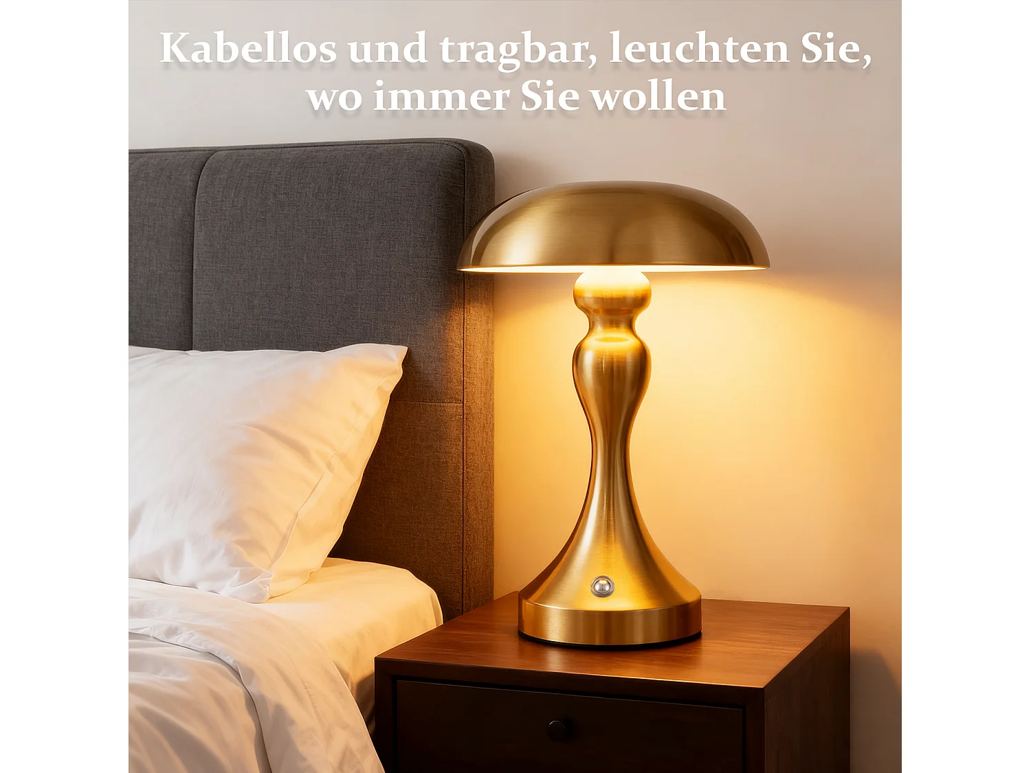 NETTLIFE Lampka nocna LED z funkcją ściemniania dotykowego, bezprzewodowa, ładowana przez USB, styl vintage