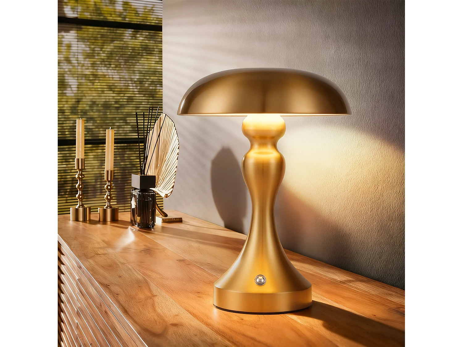 NETTLIFE Lampka nocna LED z funkcją ściemniania dotykowego, bezprzewodowa, ładowana przez USB, styl vintage