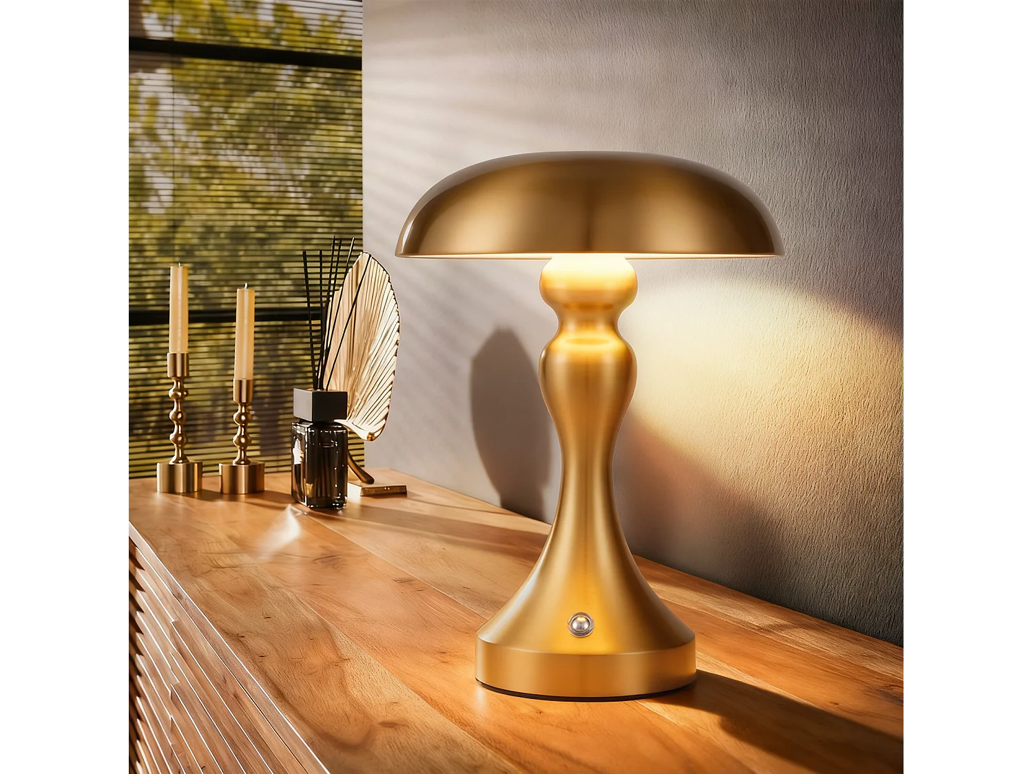 NETTLIFE LED-Nachttischlampe, Touch-dimmbar, kabellos, USB wiederaufladbar, Vintage-Stil