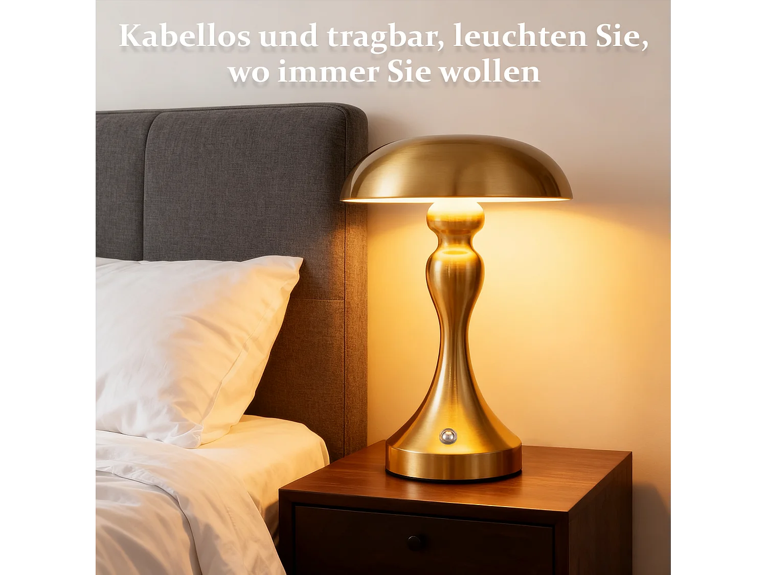 Lampe de chevet LED NETTLIFE tactile, intensité variable, sans fil, rechargeable par USB, style vintage