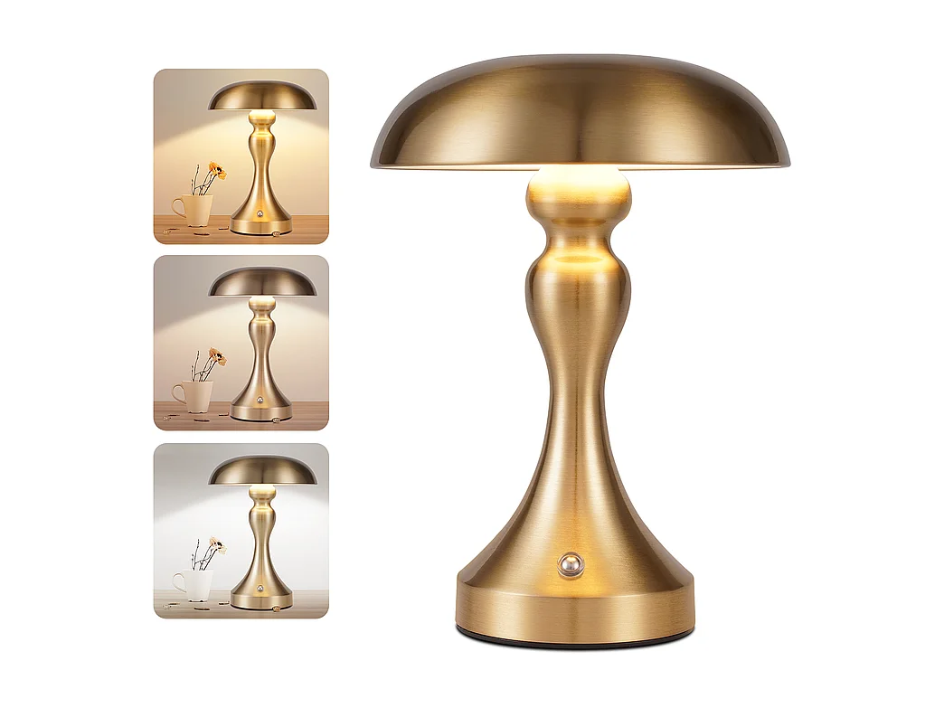 Lampe de chevet LED NETTLIFE tactile, intensité variable, sans fil, rechargeable par USB, style vintage