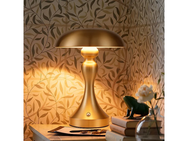 Lampe de chevet LED NETTLIFE tactile, intensité variable, sans fil, rechargeable par USB, style vintage