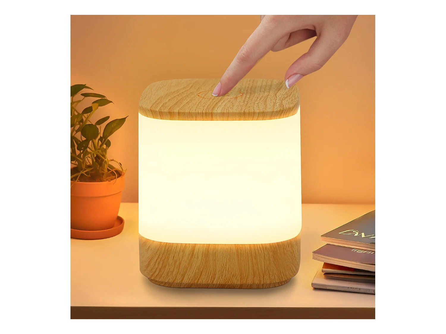 Lampe de table LED NETTLIFE avec 3 températures de couleur, lampe de chevet, batterie 3600 mAh, USB
