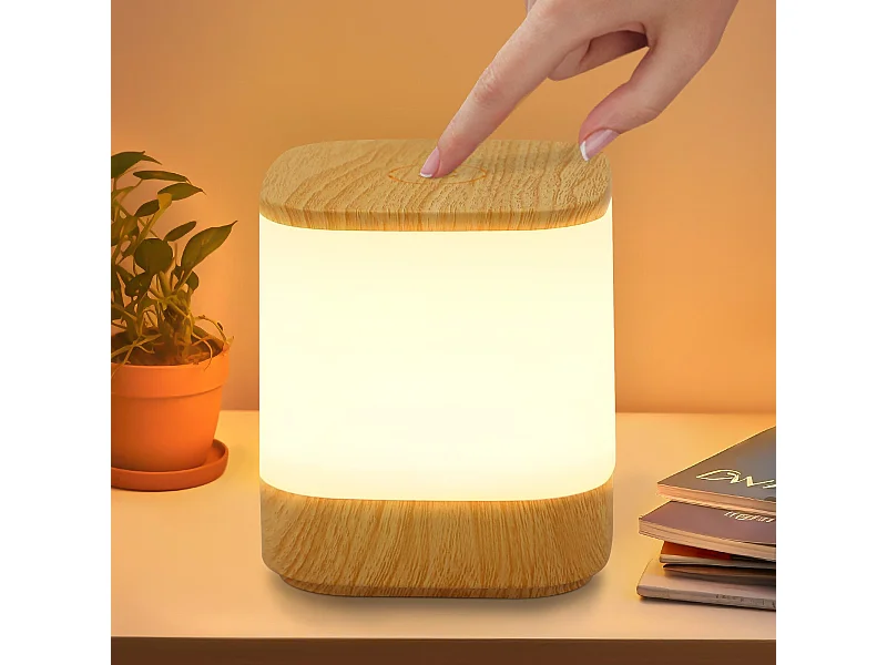 NETTLIFE LED-Tischlampe mit 3 Farbtemperaturen, Nachttischlampe, 3600 mAh Akku, USB