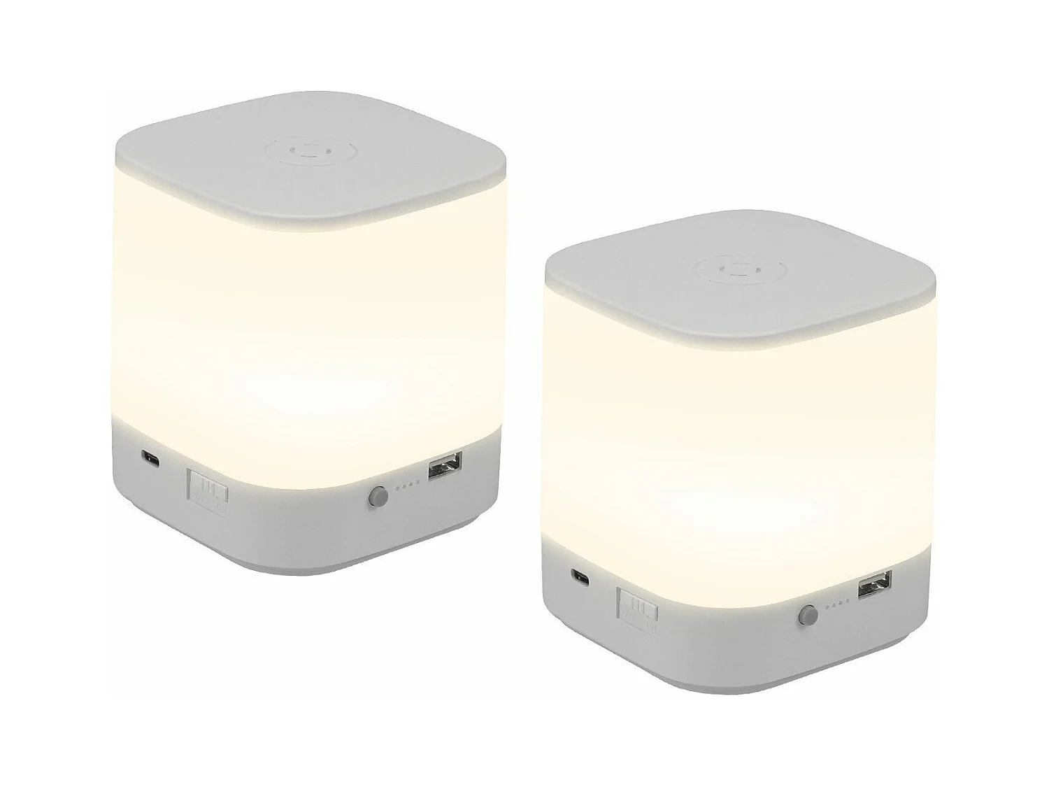 Lot de 2 lampes de table LED NETTLIFE avec 3 températures de couleur, lampe de chevet, batterie 3600 mAH, chargement USB