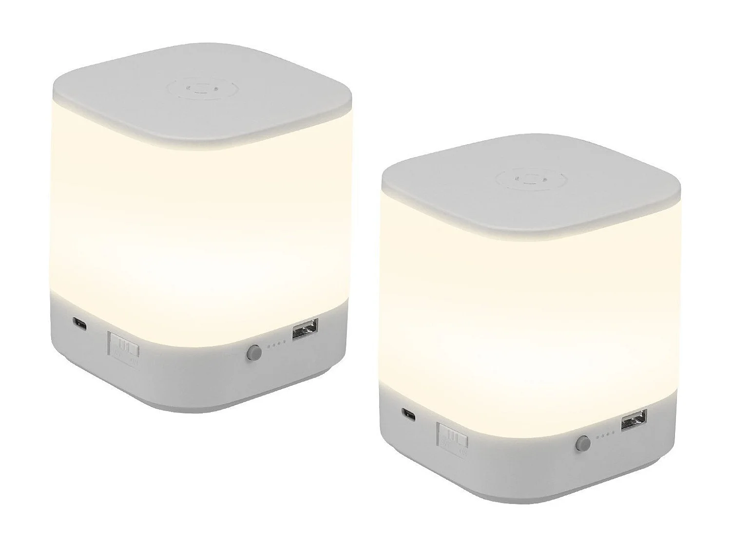 Lot de 2 lampes de table LED NETTLIFE avec 3 températures de couleur, lampe de chevet, batterie 3600 mAH, chargement USB