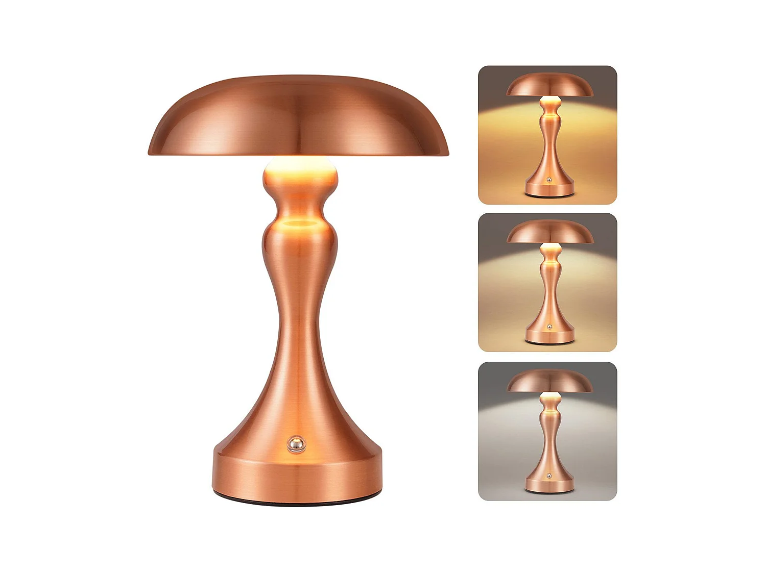 Lámpara de noche LED NETTLIFE, táctil, regulable, inalámbrica, con batería, vintage, recargable por USB