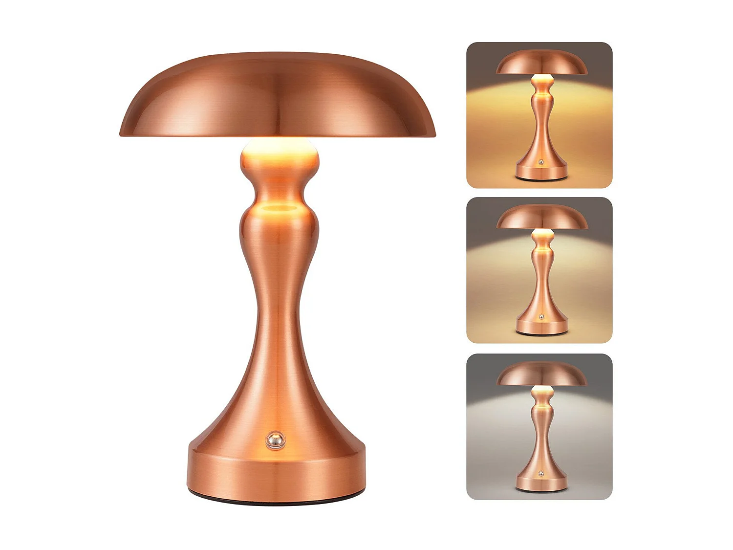 Lampe de chevet LED NETTLIFE tactile, intensité variable, sans fil, rechargeable par USB, style vintage