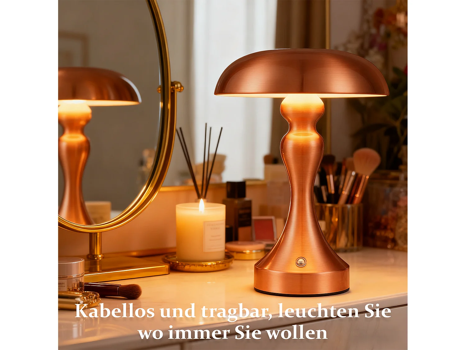 Lampe de chevet LED NETTLIFE tactile, intensité variable, sans fil, rechargeable par USB, style vintage