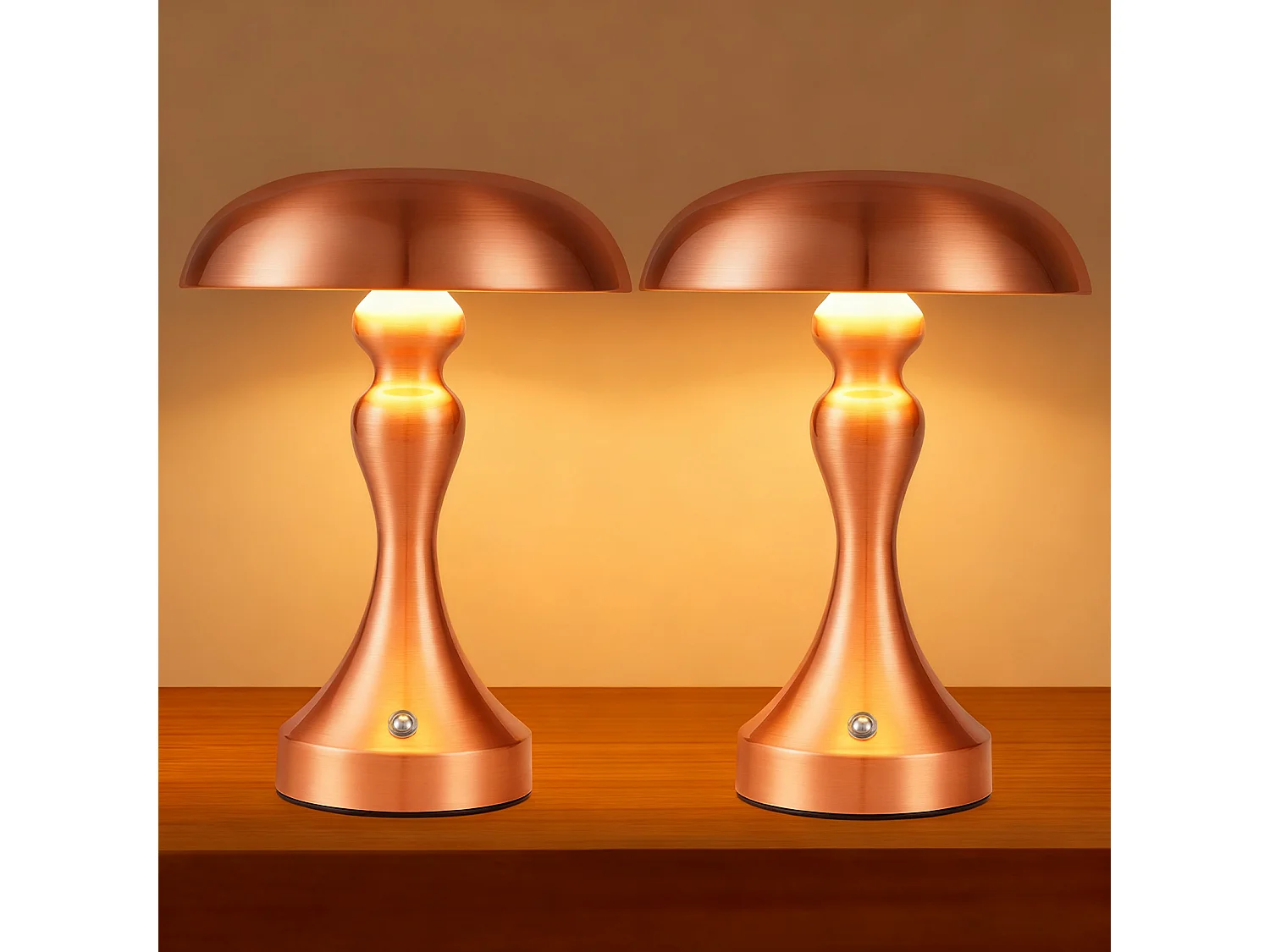 Lampe de chevet LED NETTLIFE tactile, intensité variable, sans fil, rechargeable par USB, style vintage