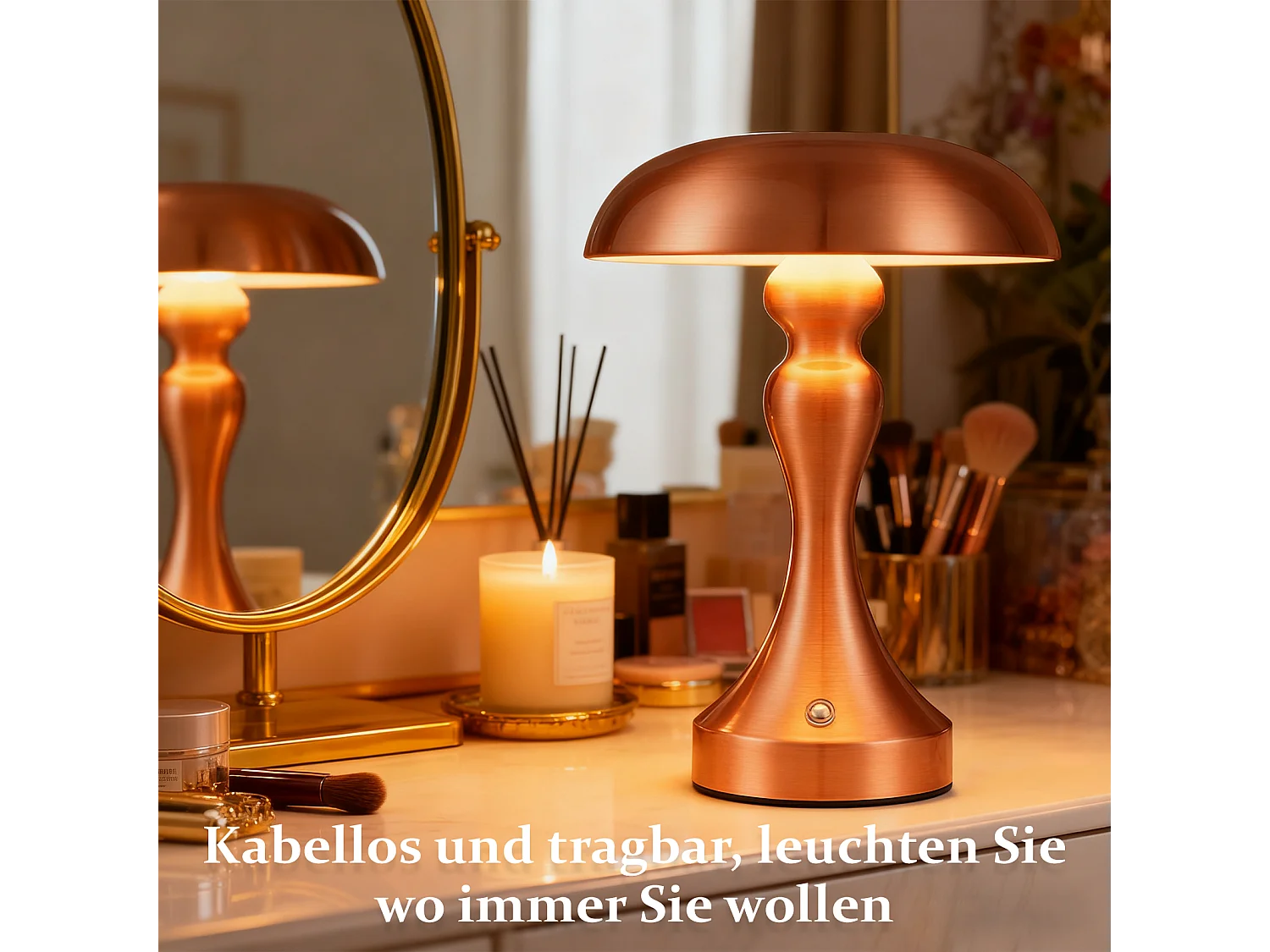 Lampe de chevet LED NETTLIFE tactile, intensité variable, sans fil, rechargeable par USB, style vintage