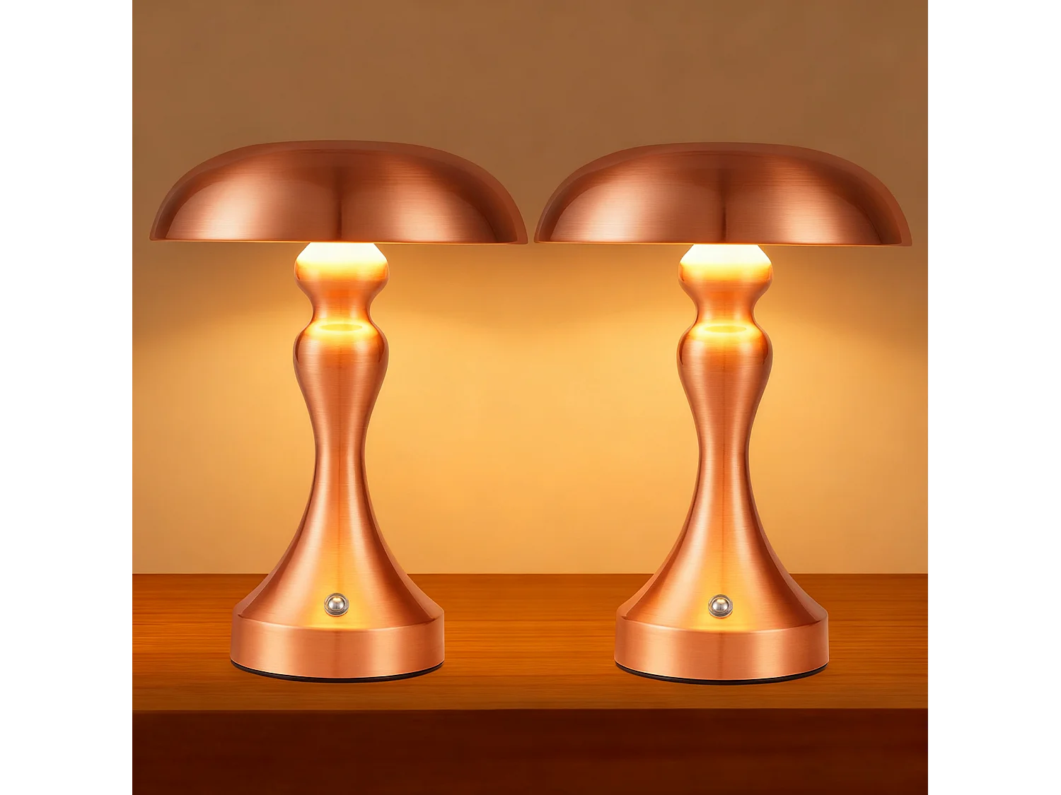 Lampe de chevet LED NETTLIFE tactile, intensité variable, sans fil, rechargeable par USB, style vintage