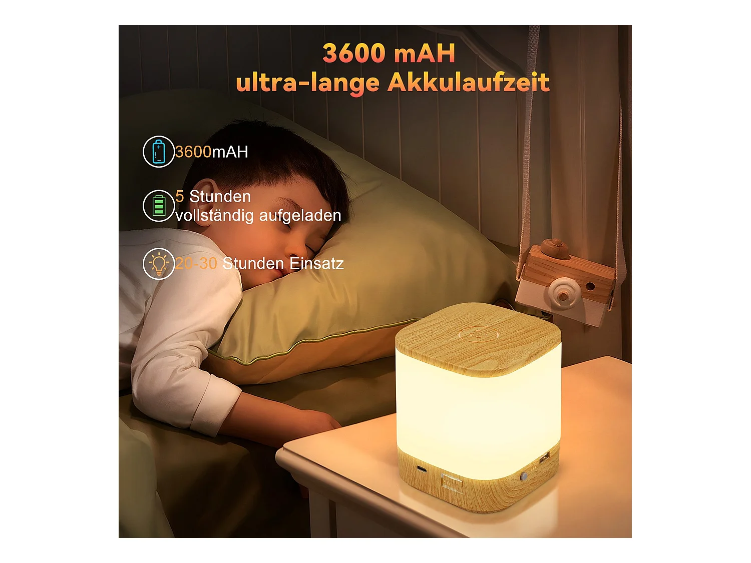 NETTLIFE 2-pak lamp stołowych LED z 3 temperaturami barwowymi, lampka nocna, akumulator 3600 mAh, ładowanie przez USB