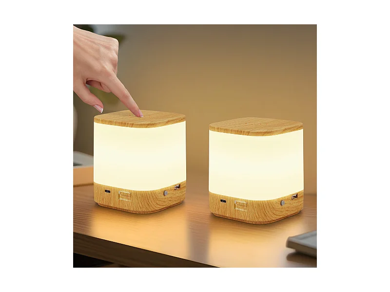 NETTLIFE 2er-Pack LED-Tischlampen mit wiederaufladbarem 1800-mAh-Akku, 3000–6500 K, USB-Touch-Dimmer mit 3 Farbtemperaturen