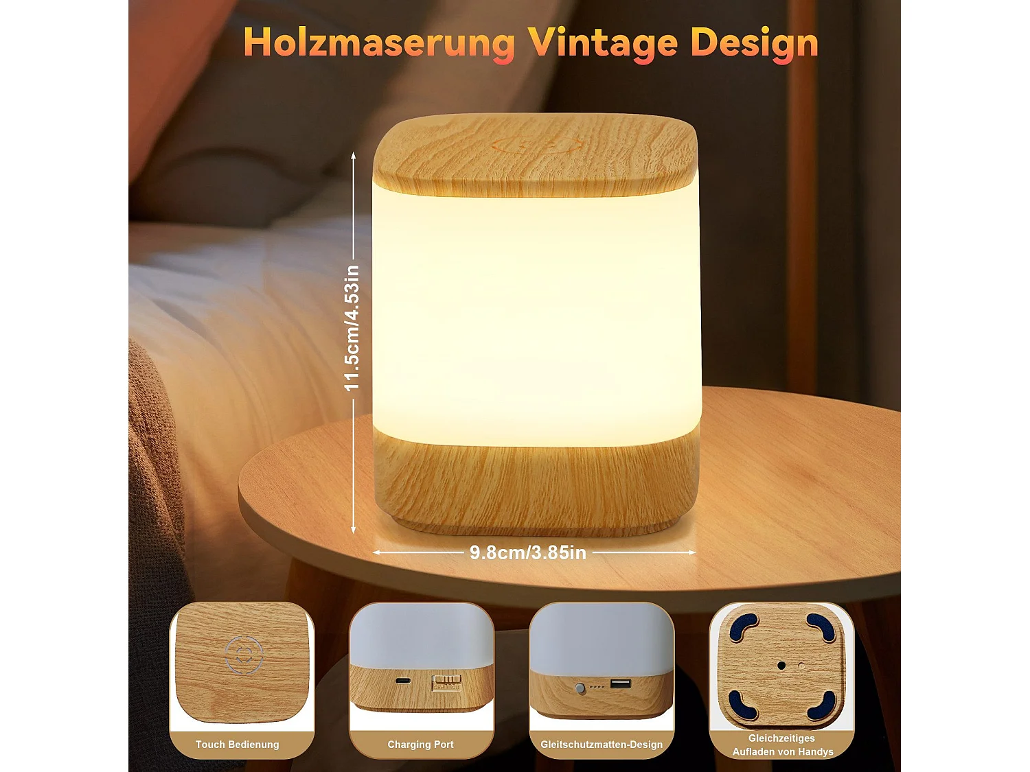 Lot de 2 lampes de table LED NETTLIFE avec batterie rechargeable de 1800 mAh, variateur tactile 3000-6500 K USB avec 3 températures de couleur