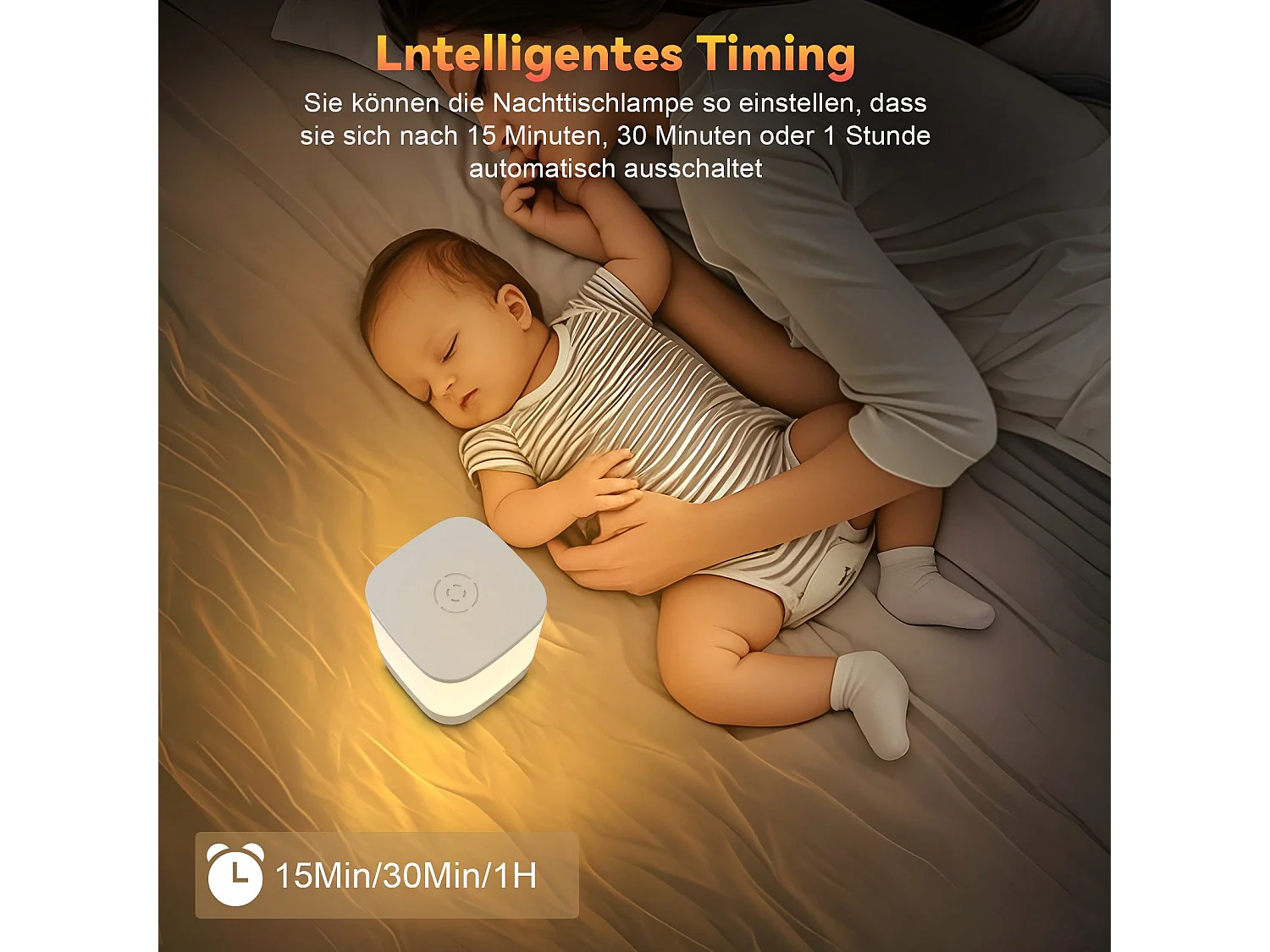 Lampe de table LED NETTLIFE à batterie 1800 mAh, tactile, dimmable 3000-6500 K USB, avec 3 températures de couleur et fonction de minuterie, veilleuse