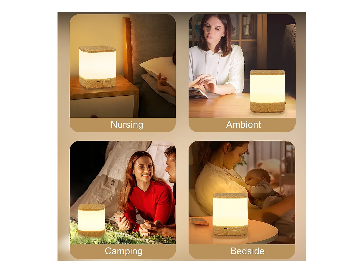 Lampa stołowa LED NETTLIFE 1800 mAh Bateria Dotykowa Ściemnialna 3000-6500 K Ładowana przez USB Z 3 Temperaturami Barwowymi i Funkcją