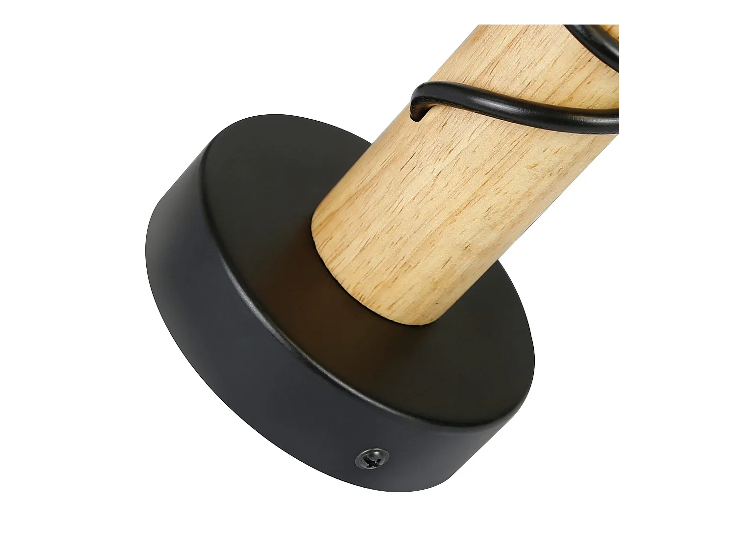 NETTLIFE retro industrial kinkiet czarny drewno metal E27 biuro