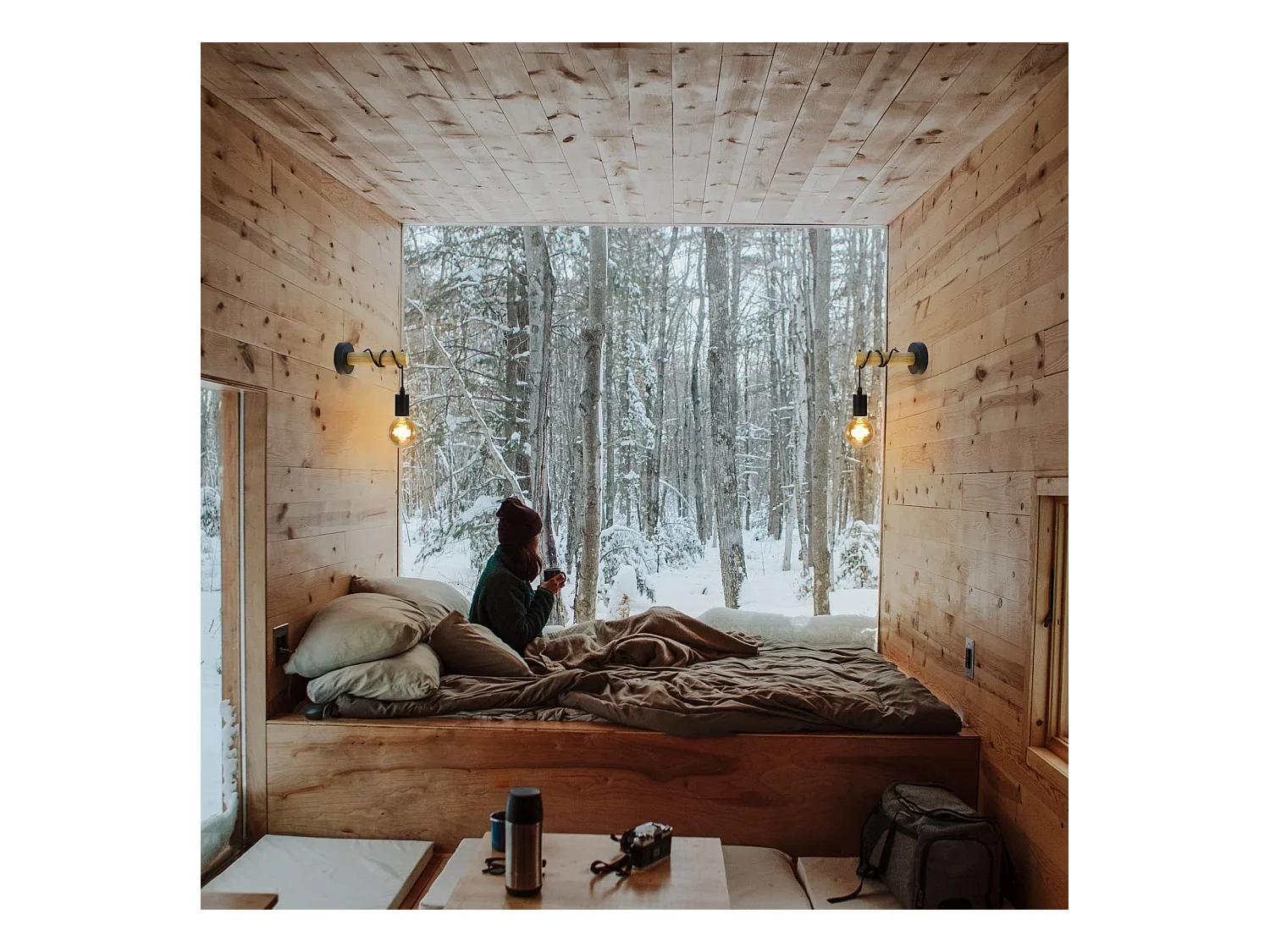 NETTLIFE retro industrial kinkiet czarny drewno metal E27 biuro