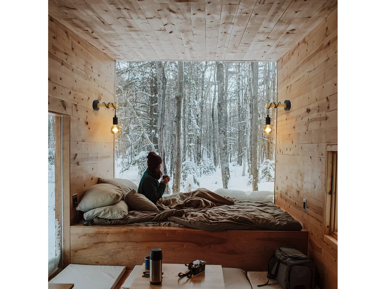 Applique murale NETTLIFE rétro industrielle bois noir métal E27 bureau