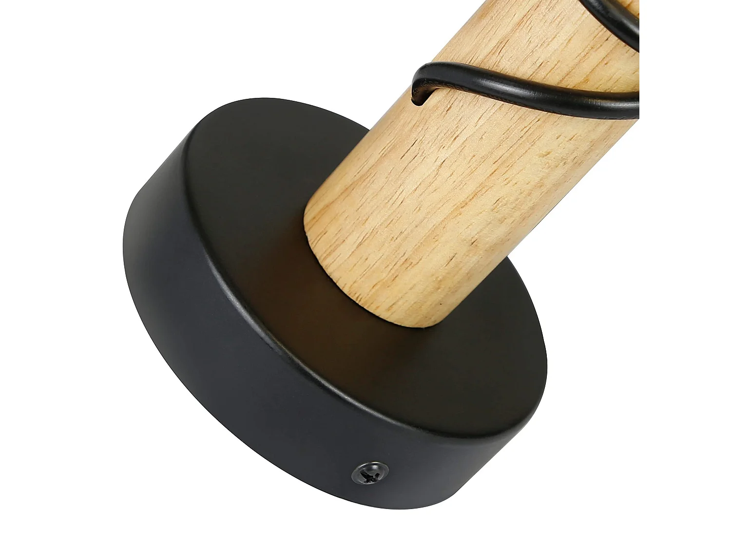 NETTLIFE Applique da parete industriale retrò, legno nero e metallo, attacco E27, da scrivania