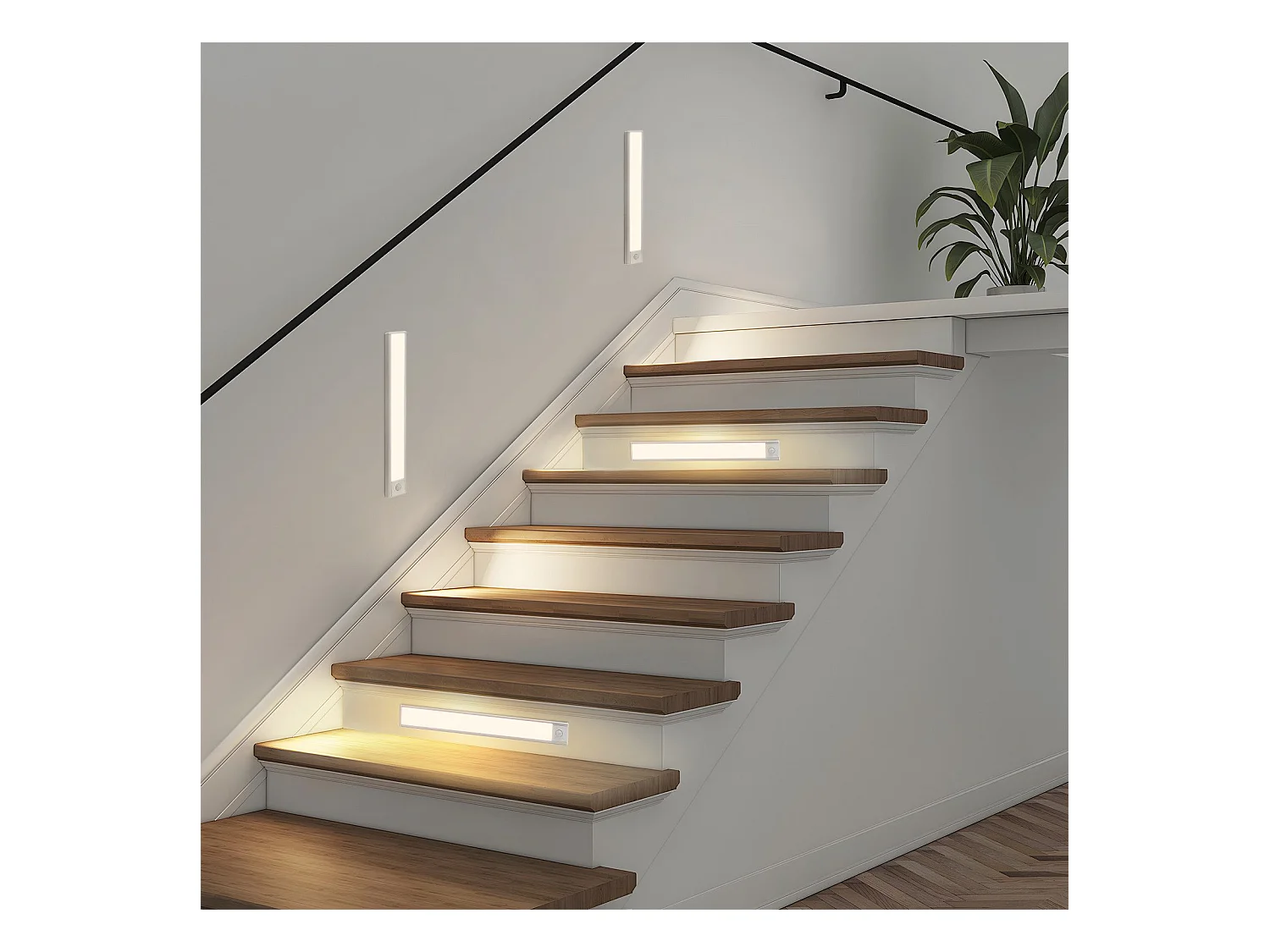 NETTLIFE LED-onderkastverlichting met bewegingssensor, USB-oplaadbaar, 1500 mAh, ideaal voor kast, gang of garderobe