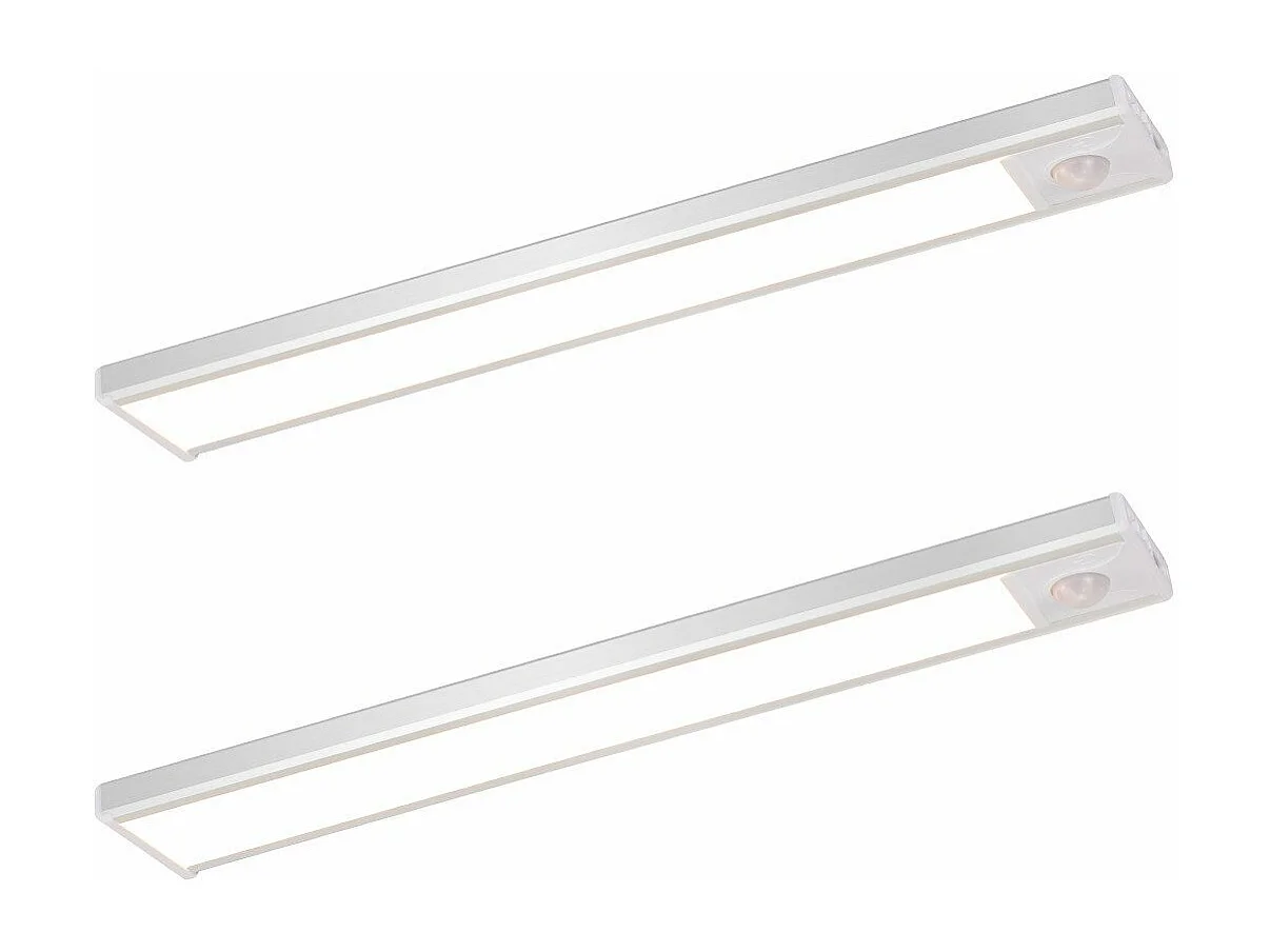 Lampe 2 x LED sous meuble NETTLIFE avec détecteur de mouvement, rechargeable par USB, 1 500 mAh, idéale pour un placard, un couloir ou un placard