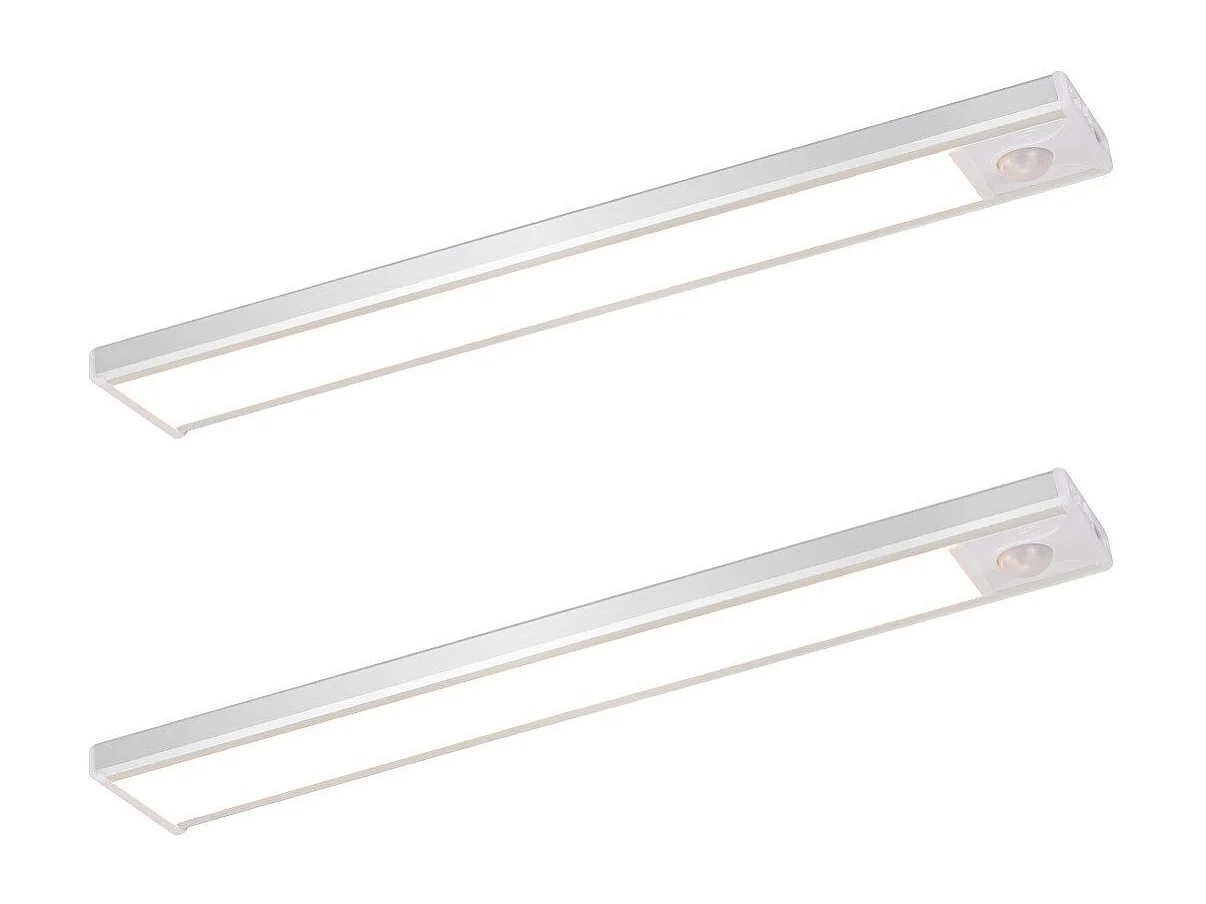 Lampe 2 x LED sous meuble NETTLIFE avec détecteur de mouvement, rechargeable par USB, 1 500 mAh, idéale pour un placard, un couloir ou un placard