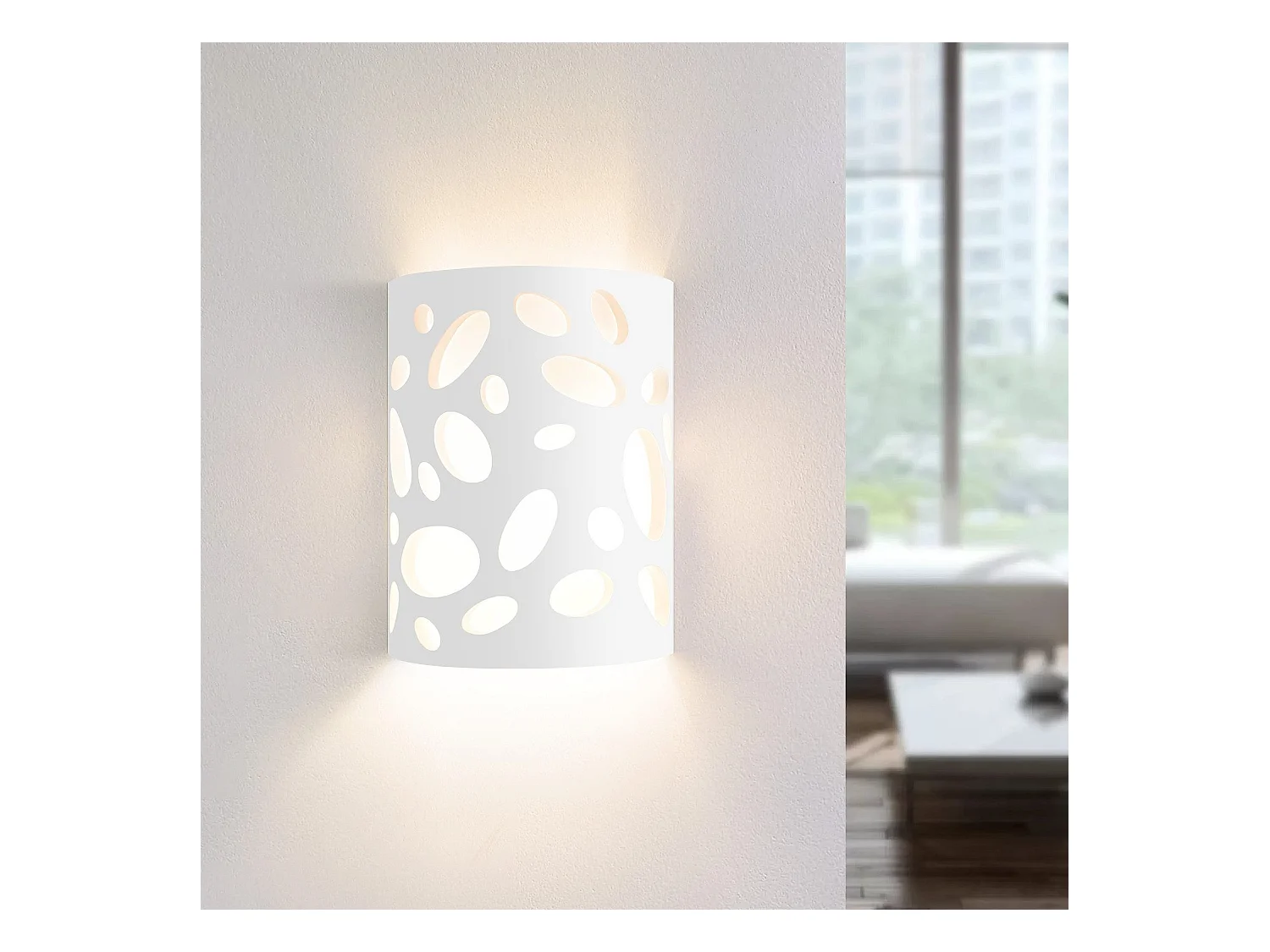 Applique murale d'intérieur NETTLIFE pour couloir - Éclairage vers le haut et vers le bas - Design moderne - E14