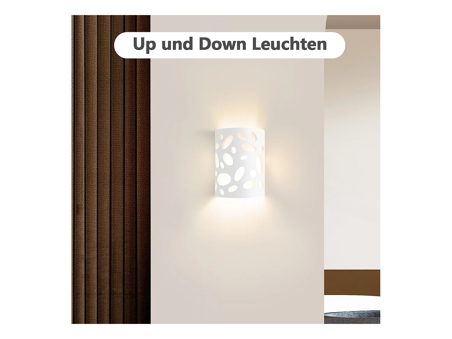 Applique murale d'intérieur NETTLIFE pour couloir - Éclairage vers le haut et vers le bas - Design moderne - E14