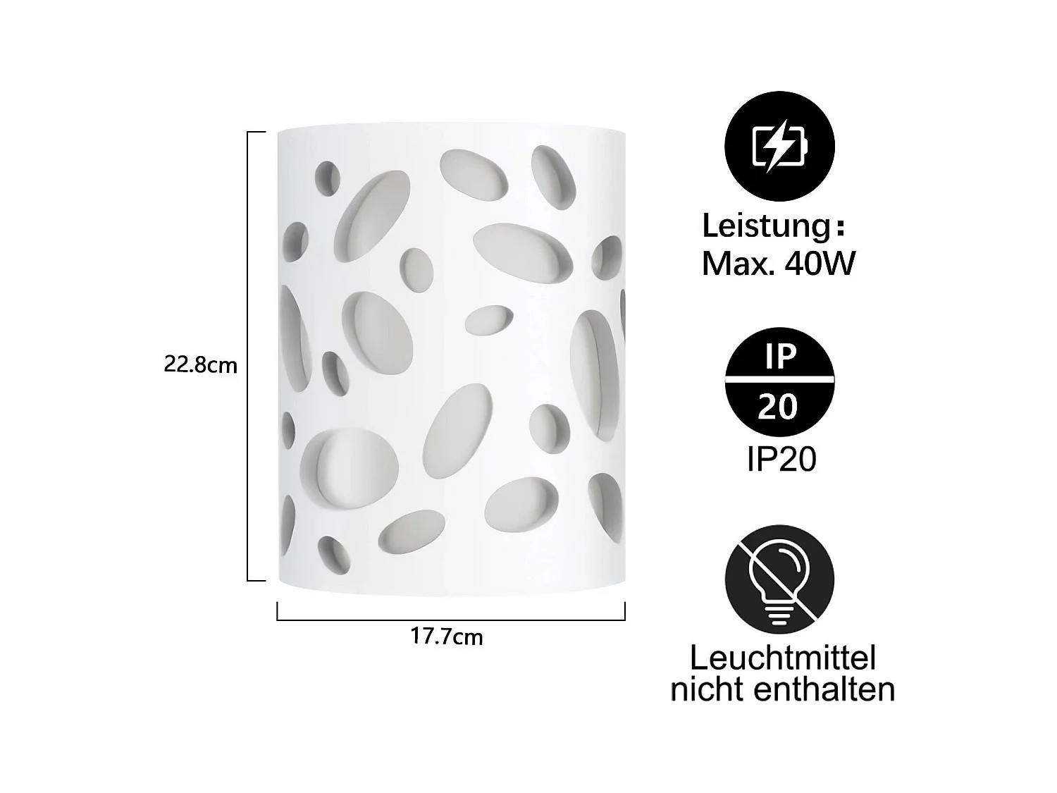 Applique murale d'intérieur NETTLIFE pour couloir - Éclairage vers le haut et vers le bas - Design moderne - E14