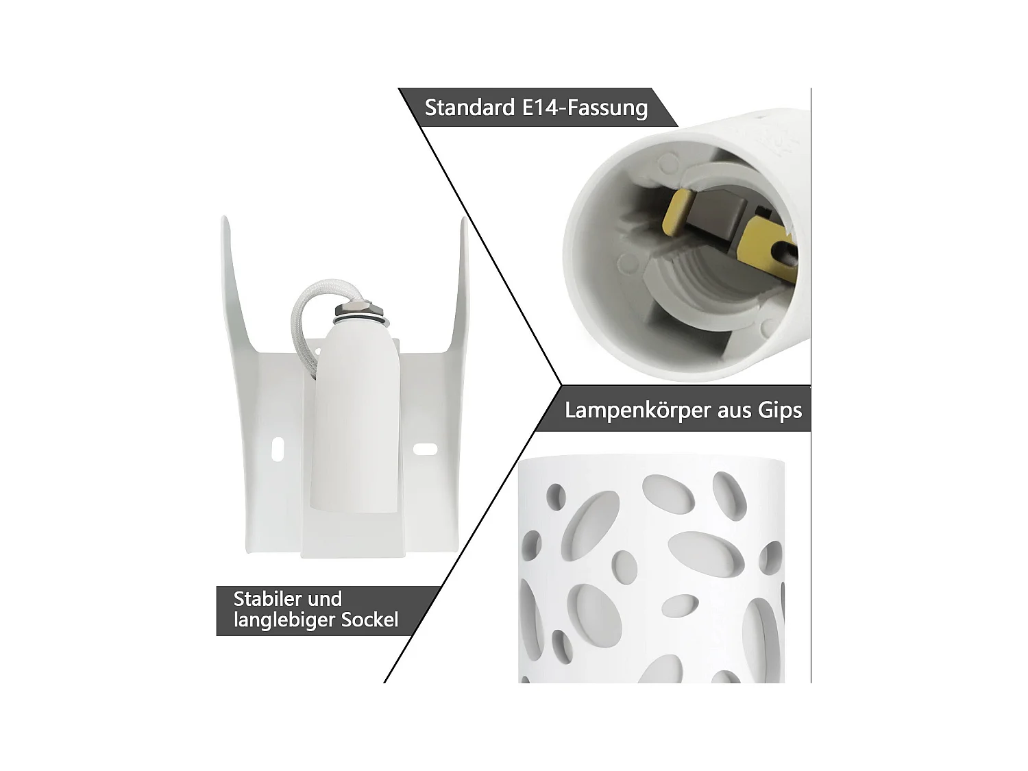 Applique murale d'intérieur NETTLIFE pour couloir - Éclairage vers le haut et vers le bas - Design moderne - E14